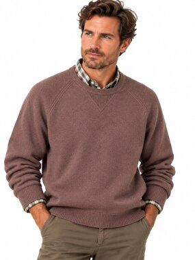 LL Bean Cotton Cashmere Sweater XL‎ Weathered Oak Tan Preppy Casual Outdoor
